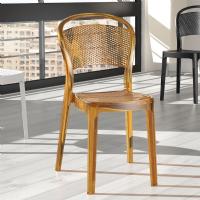 Bee Polycarbonate Dining Chair Transparent Amber ISP021-TAMB - 5
