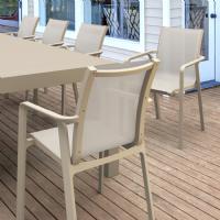 Pacific 11 Piece Dining set with Extension Table and Sling Arm Chairs Taupe Frame Taupe Sling ISP0232S-DVR-DVR - 1