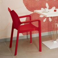 Diva Resin Outdoor Dining Arm Chair Red ISP028-RED - 2