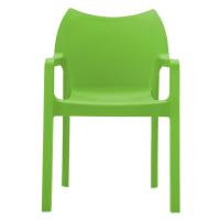 Diva Resin Outdoor Dining Arm Chair Tropical Green ISP028-TRG - 2