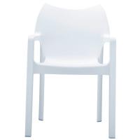 Diva Resin Outdoor Dining Arm Chair White ISP028-WHI - 1