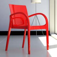 Dejavu Polycarbonate Arm Chair Red ISP032-GRED - 1