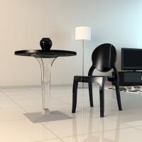 Elizabeth Polycarbonate Dining Chair Glossy Black ISP034-GBLA - 3