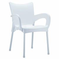 Romeo Resin Dining Arm Chair White ISP043-WHI