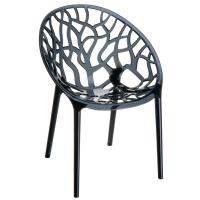 Crystal Polycarbonate Modern Dining Chair Transparent Black ISP052-TBLA