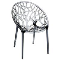 Crystal Polycarbonate Modern Dining Chair Transparent Smoke Gray ISP052-TGRY
