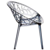 Crystal Polycarbonate Modern Dining Chair Transparent Smoke Gray ISP052-TGRY - 2