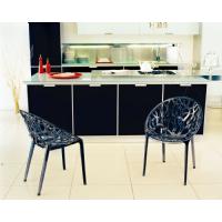 Crystal Polycarbonate Modern Dining Chair Transparent Black ISP052-TBLA - 14