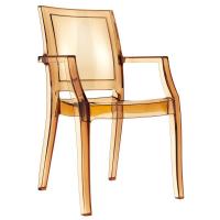 Arthur Polycarbonate Arm Chair Amber ISP053-TAMB