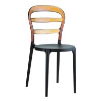 Miss Bibi Chair Black with Transparent Amber Back ISP055-BLA-TAMB