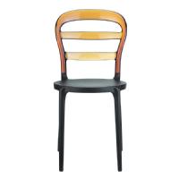 Miss Bibi Chair Black with Transparent Amber Back ISP055-BLA-TAMB - 2