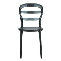 Miss Bibi Chair Black with Transparent Black Back ISP055-BLA-TBLA - 2