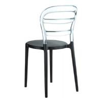 Miss Bibi Chair Black with Transparent Back ISP055-BLA-TCL - 1
