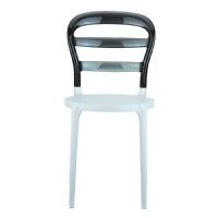Miss Bibi Dining Chair White Black ISP055-WHI-TBLA - 2