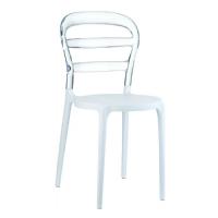 Miss Bibi Dining Chair White Transparent ISP055-WHI-TCL