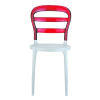 Miss Bibi Dining Chair White Red ISP055-WHI-TRED - 2