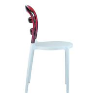 Miss Bibi Dining Chair White Red ISP055-WHI-TRED - 3