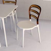 Miss Bibi Dining Chair White Black ISP055-WHI-TBLA - 16