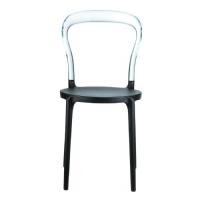 Mr Bobo Chair Black with Transparent Back ISP056-BLA-TCL - 2