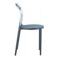 Mr Bobo Chair Dark Gray with Transparent Clear Back ISP056-DGR-TCL - 3