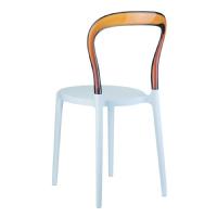 Mr Bobo Chair White with Transparent Amber Back ISP056-WHI-TAMB - 1