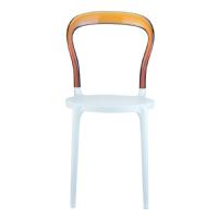 Mr Bobo Chair White with Transparent Amber Back ISP056-WHI-TAMB - 2
