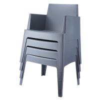 Box Outdoor Dining Chair Silver Gray ISP058-SIL - 5