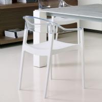 Carmen Dining Armchair White with Transparent Back ISP059-WHI-TCL - 5
