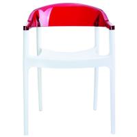 Carmen Dining Armchair White with Transparent Red Back ISP059-WHI-TRED - 2