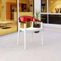 Carmen Dining Armchair White with Transparent Red Back ISP059-WHI-TRED - 7
