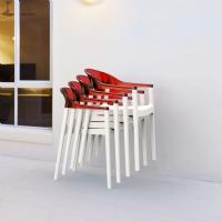 Carmen Dining Armchair White with Transparent Red Back ISP059-WHI-TRED - 8