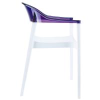 Carmen Dining Armchair White with Transparent Violet Back ISP059-WHI-TVIO - 3