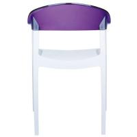 Carmen Dining Armchair White with Transparent Violet Back ISP059-WHI-TVIO - 4