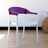 Carmen Dining Armchair White with Transparent Violet Back ISP059-WHI-TVIO - 5