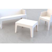 Box Resin Outdoor Coffee Table White ISP064-WHI - 8