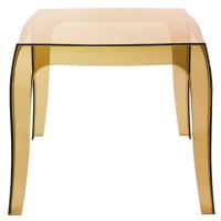 Queen Polycarbonate Square side Table Transparent Amber ISP065-TAMB - 1