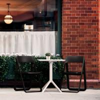 Dream Folding Outdoor Bistro Set with White Table and 2 Black Chairs ISP0791S-BLA-WHI