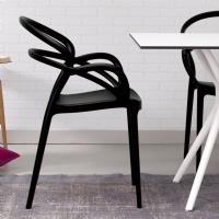 Mila Dining Arm Chair Black ISP085-BLA - 5
