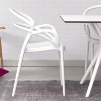 Mila Dining Arm Chair White ISP085-WHI - 5