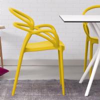 Mila Dining Arm Chair Yellow ISP085-YEL - 6