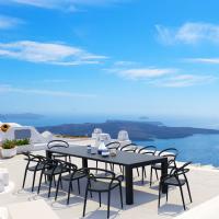 Mila Extendable Outdoor Dining Set 11 piece Black ISP0851S-BLA