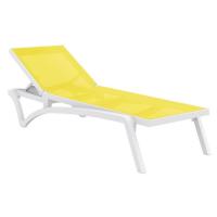 Pacific Sling Chaise Lounge White - Yellow ISP089-WHI-SYE