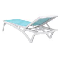 Pacific Sling Chaise Lounge White - Turquiose ISP089-WHI-TRQ - 2