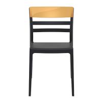 Moon Dining Chair Black with Transparent Amber ISP090-BLA-TAMB - 2