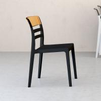 Moon Dining Chair Black with Transparent Amber ISP090-BLA-TAMB - 5