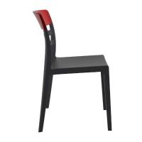 Moon Dining Chair Black with Transparent Red ISP090-BLA-TRED - 3