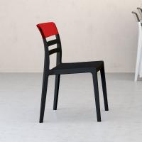 Moon Dining Chair Black with Transparent Red ISP090-BLA-TRED - 5