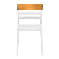 Moon Dining Chair White with Transparent Amber ISP090-WHI-TAMB - 2