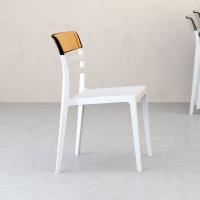 Moon Dining Chair White with Transparent Amber ISP090-WHI-TAMB - 5