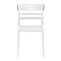 Moon Dining Chair White with Transparent Clear ISP090-WHI-TCL - 2